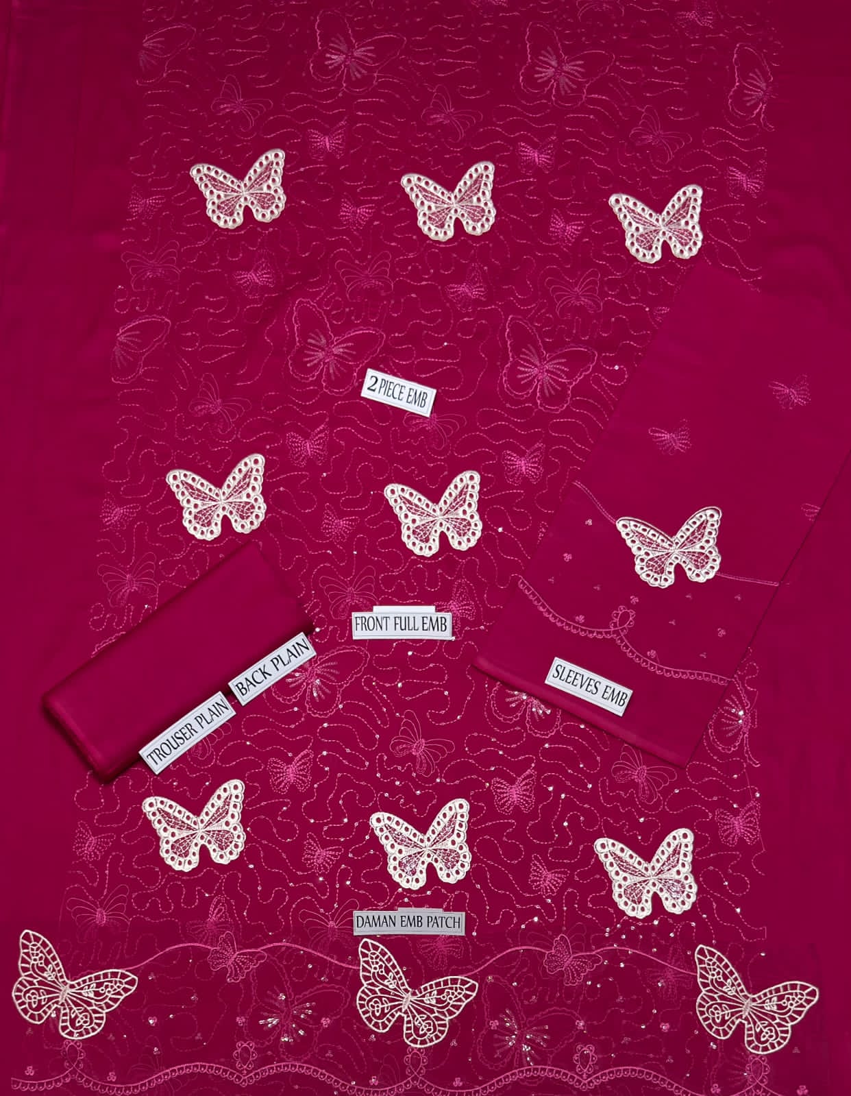 Maria.B. Butterfly Lawn 2-Piece Unstitched Suit